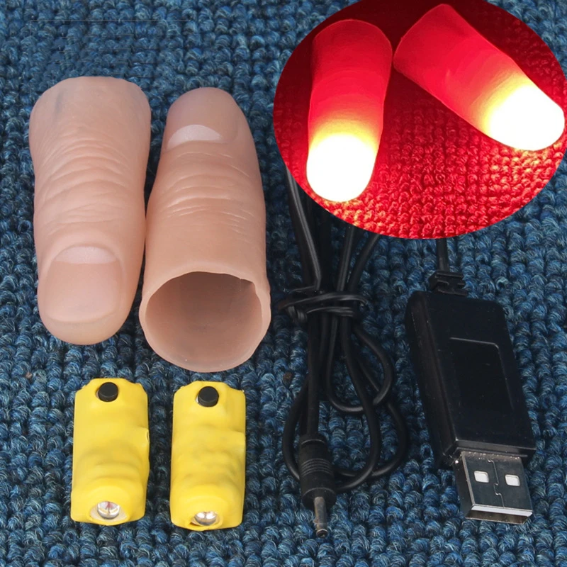 Thumb Tip Magic Trick Set - Professional Light-ชุดคู่ (สีแดง/สี่สี) magic Tricks LED