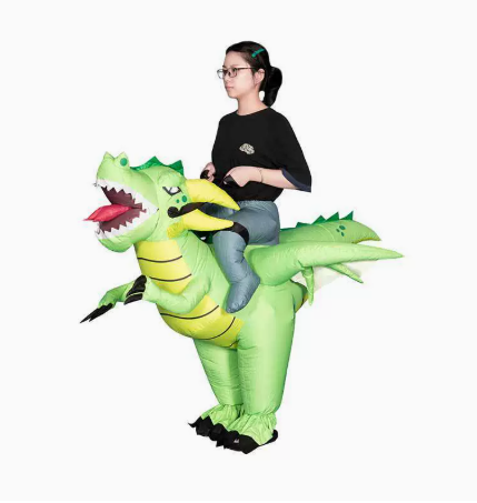 Inflatable Dinosaur Costume Adult - ชุดคอสเพลย์นักขี่มังกรเป่าลมสำหรับผู้ใหญ่ 1 ชิ้น สำหรับฮาโลวีน