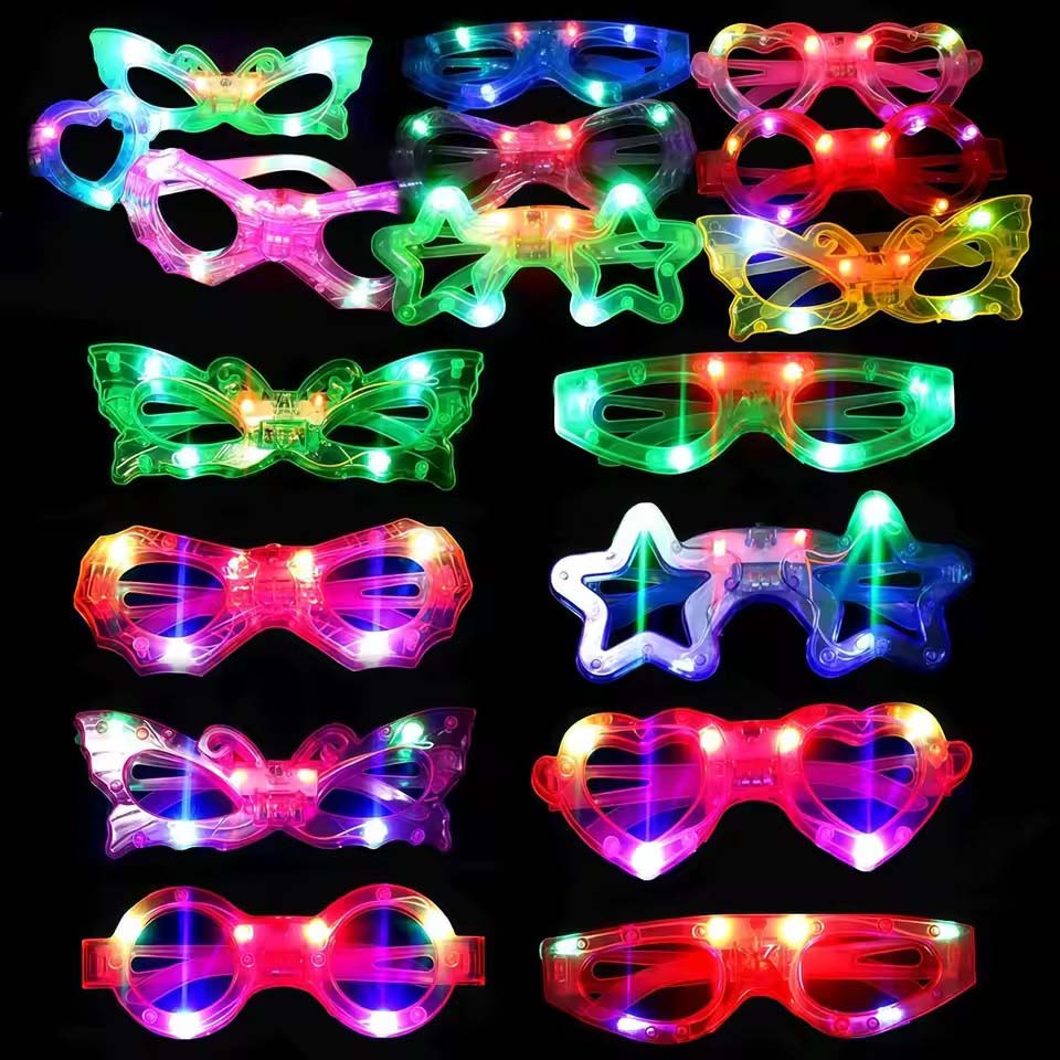 Glow In The Dark Party Glasses - แว่นตาเรืองแสงในที่มืด แว่นตา LED ส่องสว่าง จำนวนมาก ของตกแต่งงานแต่งงาน