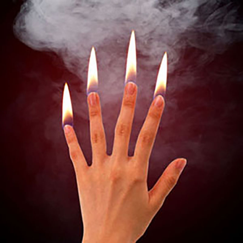 Thumb Tip Magic Trick Set - 4ชิ้น/เซ็ตนิ้วมือ Fire Magic Tricks Fire ปรากฏเคล็ดลับ