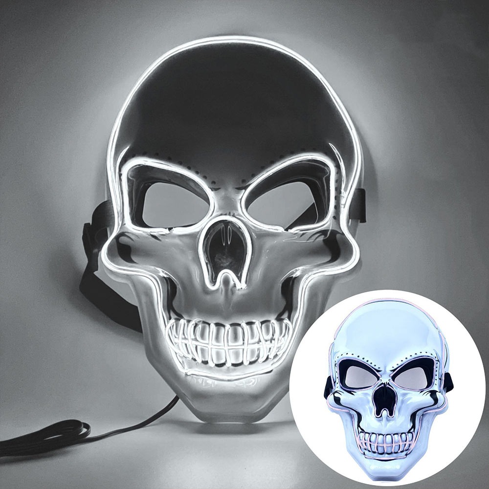 Led Purge Mask Halloween - แฟชั่นสยองขวัญฮาโลวีนหน้ากากกะโหลกฮาโลวีนคอสเพลย์เครื่องแต่งกาย LED แสงเย็นหน้ากากไฟ LED หน้ากากคอสเพลย์ปาร์ตี้แต่งหน้าบอล