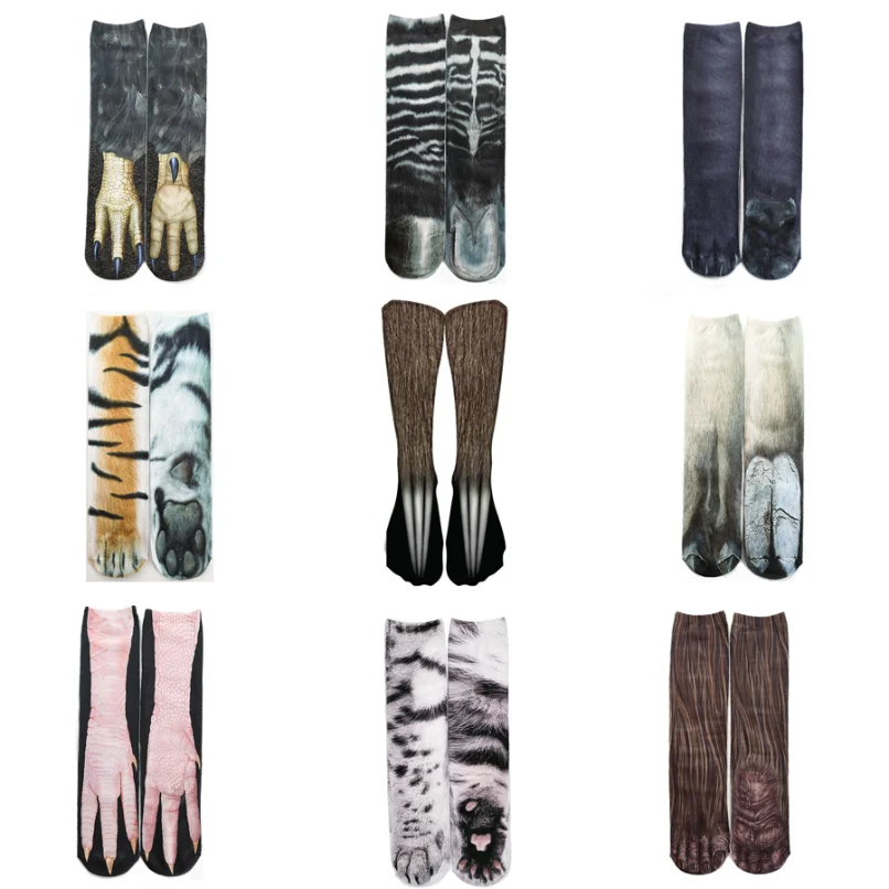Funny Chicken Leg Socks - ถุงเท้าน่ารัก 3d พิมพ์ตลกหญิงผู้หญิงผู้ชายสุนัขแมว Casual ร้านขายชุดชั้นในผ้าฝ้ายชาย Paw