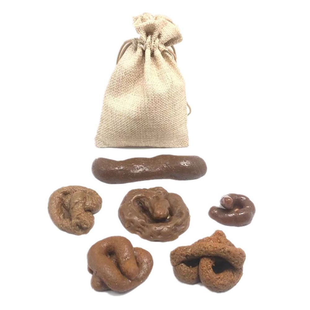 Fake Poop Gag Gift - อุปกรณ์แกล้งขำขัน 6 ชิ้น ของเล่นบีบคลายเครียดรูปอุจจาระปลอม ของขวัญแกล้งสุดฮา