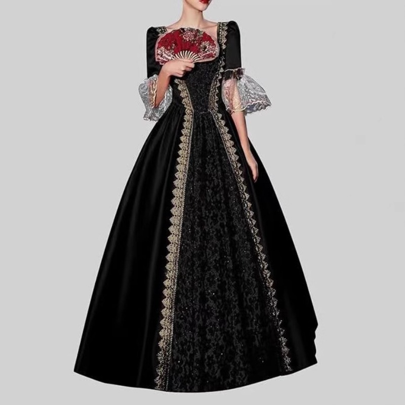 Costumes - ชุดเดรสสตรี S-5XL สไตล์ยุคกลาง ยุคเรอเนซองส์ วิคตอเรียน ชุดราตรีย้อนยุคยุโรป