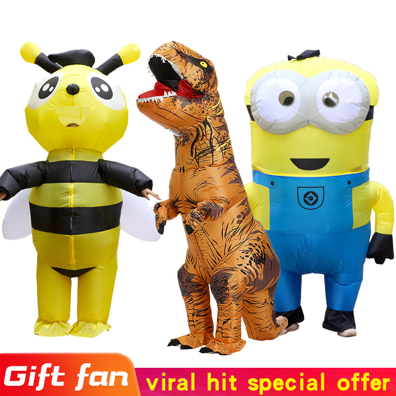 Inflatable Dinosaur Costume Adult - ชุดแฟนซีหนูเป่าลมสำหรับผู้ชายและผู้หญิง สำหรับงานปาร์ตี้ฮาโลวีน คอสเพลย์สัตว์ ชุดแฟนซีตลกๆ สำหรับงานเทศกาลวันหยุด