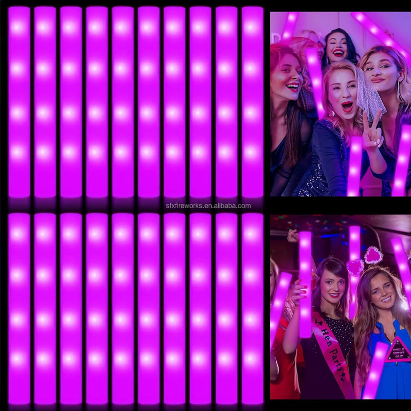 Flashing Led Foam Sticks Party - แท่งโฟมเรืองแสง 20 ชิ้น หลากสีสัน ไฟ LED