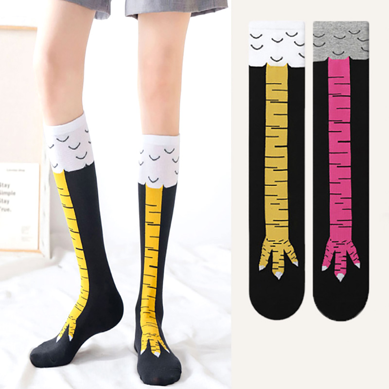 Funny Chicken Leg Socks - ถุงเท้าตลกแบบยูนิเซ็กซ์ ลายเท้าไก่น่ารัก ถุงเท้านุ่ม ยืดหยุ่น กันลื่น สำหรับผู้หญิง