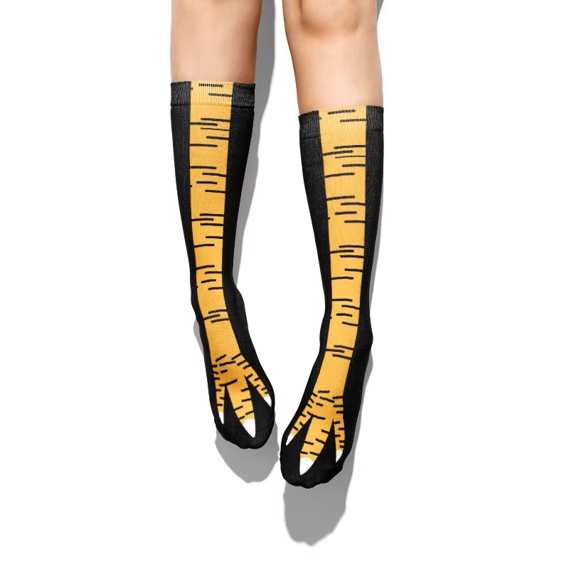 Funny Chicken Leg Socks - 3D ตลกสร้างสรรค์ไก่เท้า Claw ถุงเท้าผู้หญิงสัตว์ใหม่นิ้วเท้ายาวยืดหยุ่น Breathable ถุงเท้าผู้หญิงผู้ชายถุงเท้าสูง