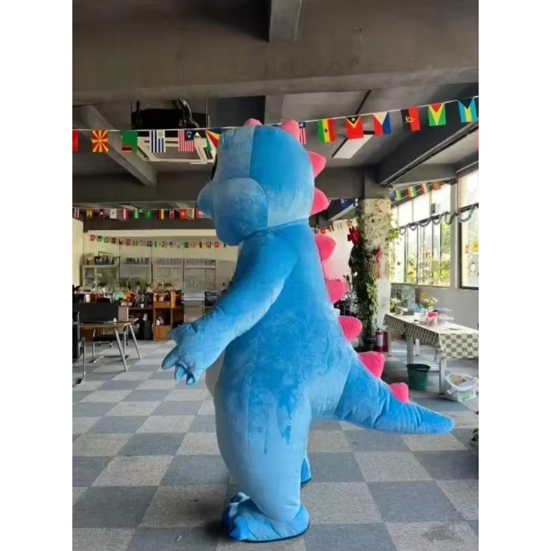 Inflatable Dinosaur Costume Adult - ชุดมาสคอตมังกรสีน้ำเงินเป่าลมขนาด 2 ม./2.6 ม. สำหรับผู้ใหญ่ ชุดการ์ตูนไดโนเสาร์