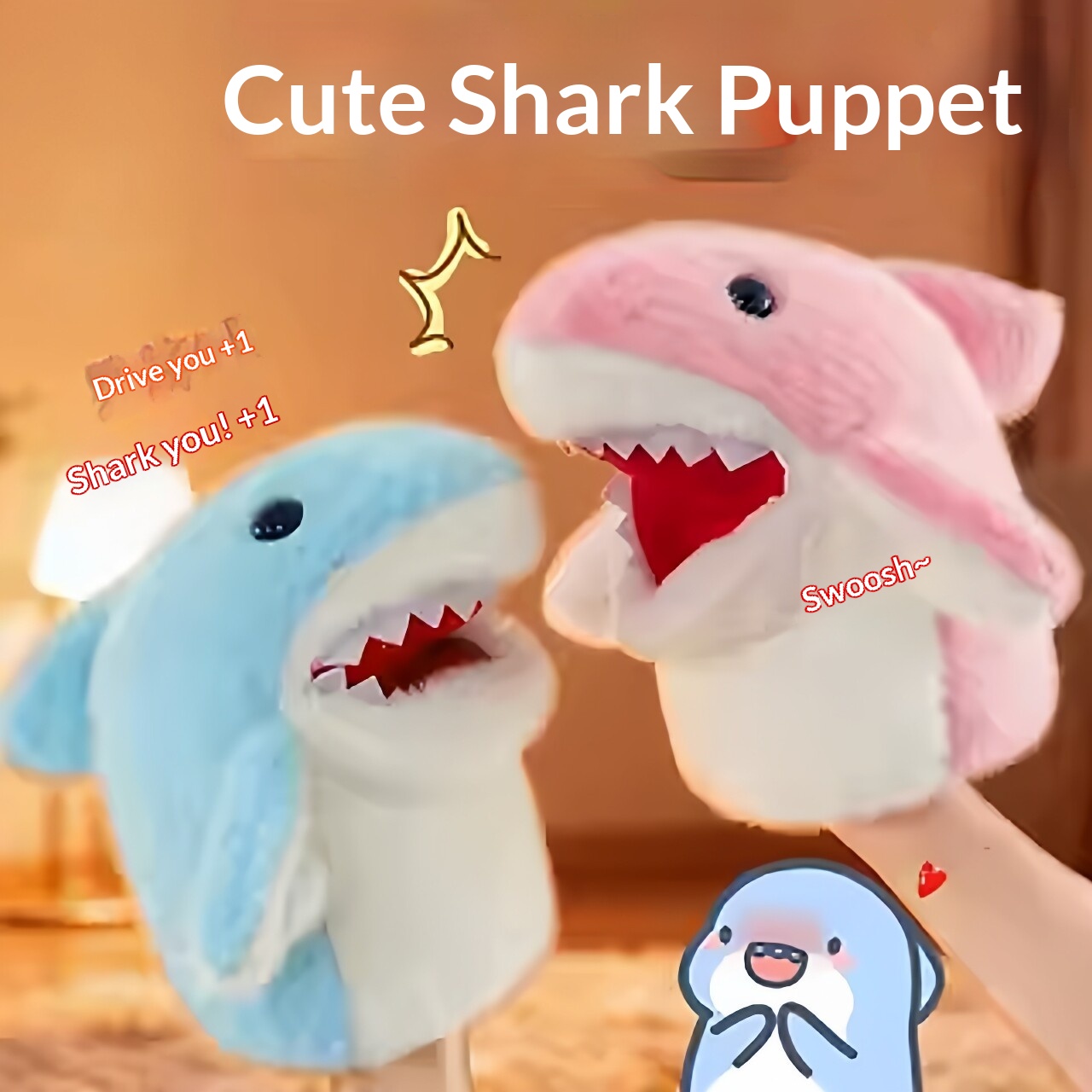 Prank Toys - ตุ๊กตาฉลามแบบสวมมือ ของเล่นตุ๊กตาฉลามแบบสวมแขน ของเล่นตลก ตุ๊กตาหนานุ่ม ของขวัญวันเกิดเด็ก ของเล่นแกล้งคน