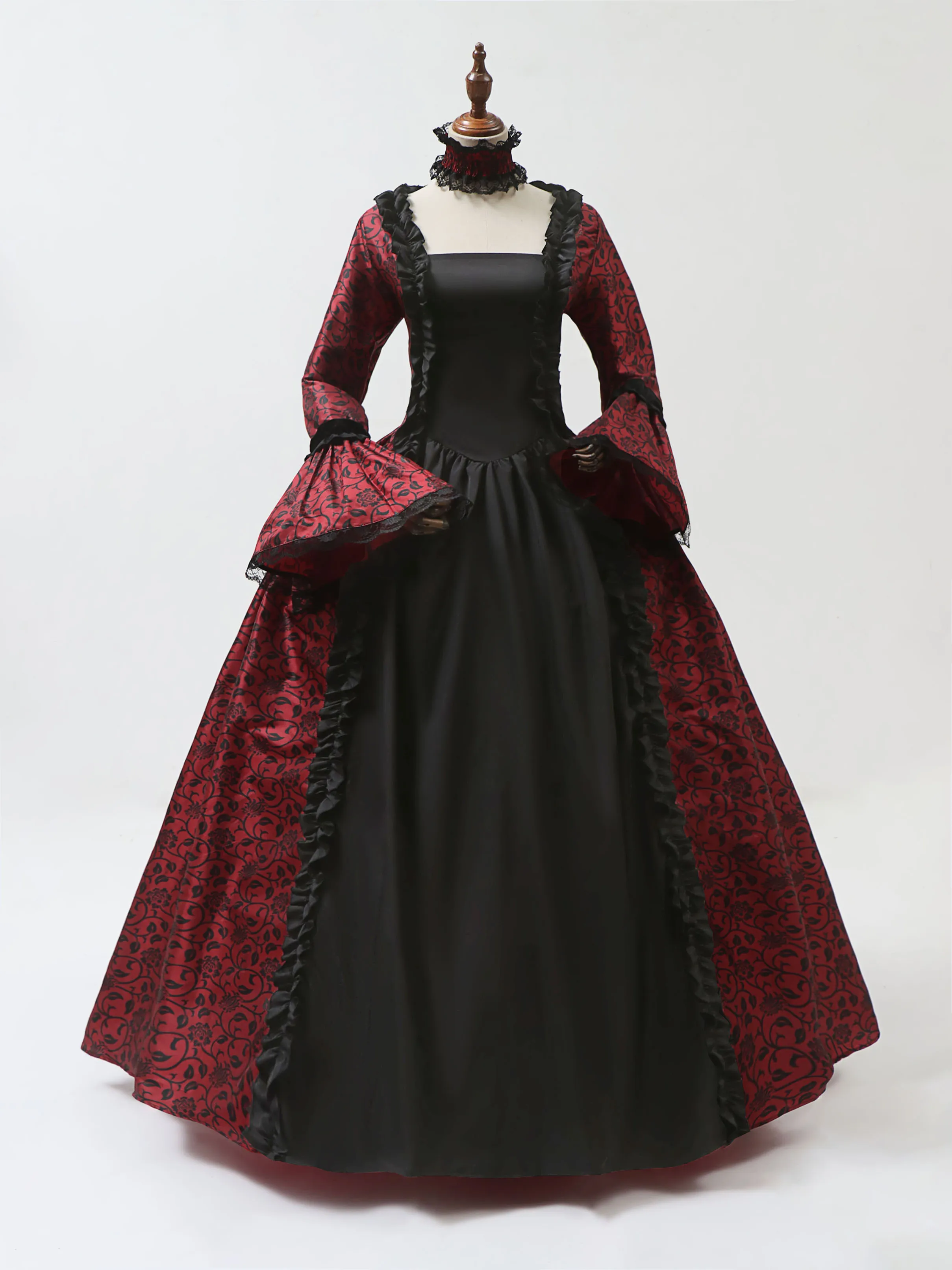 Medieval Renaissance Dress Women - คอสเพลย์ Marie Antoinette ชุดยุคกลาง Flare Sleeve