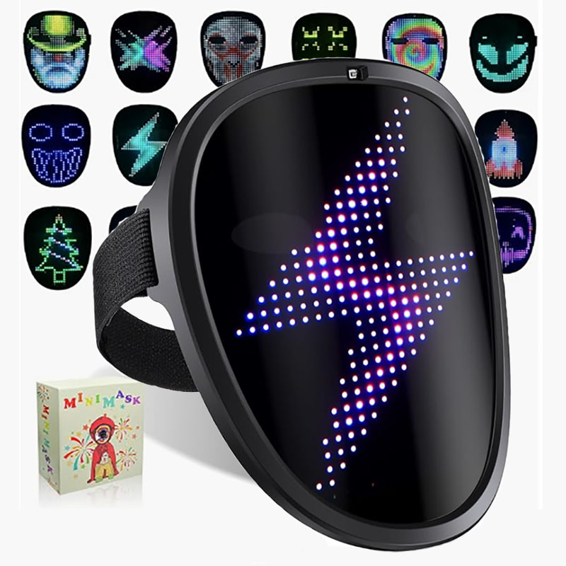 Led Purge Mask Halloween - หน้ากาก LED พร้อมการตรวจจับท่าทางเด็กหน้ากากไฟอิเล็กทรอนิกส์สําหรับงานปาร์ตี้ฮาโลวีนเทศกาลประสิทธิภาพเด็กหน้ากากส่องสว่าง