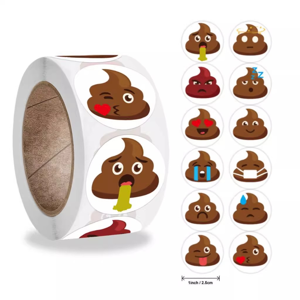 Prank Toys - สติกเกอร์ลายการ์ตูนอึตลกๆ 100-500 ชิ้น สำหรับตกแต่งโทรศัพท์ แล็ปท็อป โน้ตบุ๊ก