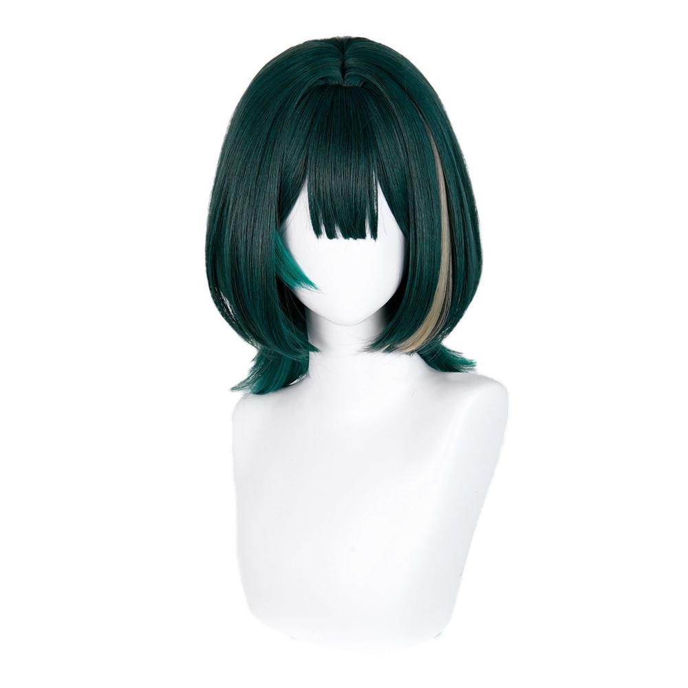 Anime Cosplay Wig Heat Resistant - อะนิเมะเนเฟอร์คอสเพลย์วิกผมไฮไลท์สีเขียววิกผมสำหรับผู้หญิงคอสเพลย์วิกผมสังเคราะห์ทนความร้อนผมปาร์ตี้ฮาโลวีน