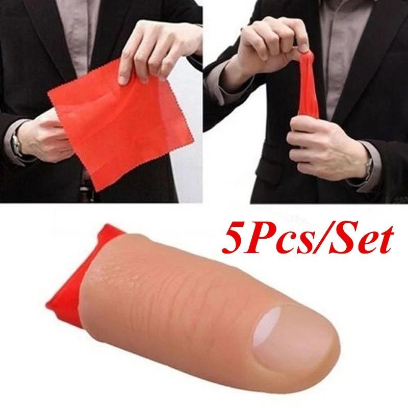 Thumb Tip Magic Trick Set - 5 ชิ้น/เซ็ตปลอมนุ่ม Thumb TIP Finger Close