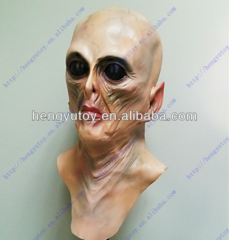 Latex Alien Mask Realistic - Deluxe Alien หน้ากากสมจริง Latex หน้ากากเต็มรูปแบบเครื่องแต่งกาย Roswell