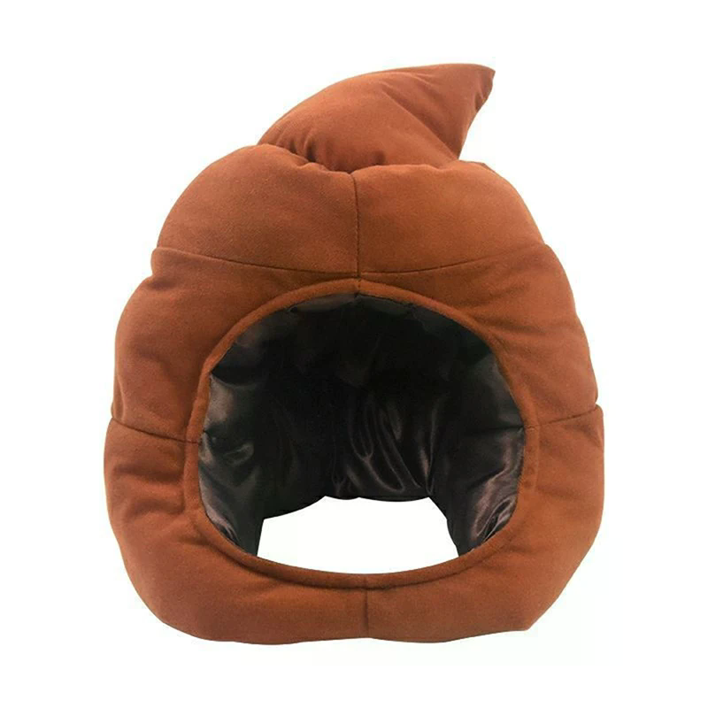 Fake Poop Gag Gift - หมวกตุ๊กตาอึรูปทรงแปลกตา น่ารัก ตลก ของเล่นยัดไส้ หมวกคลุมศีรษะเต็มใบ ของขวัญตลกๆ