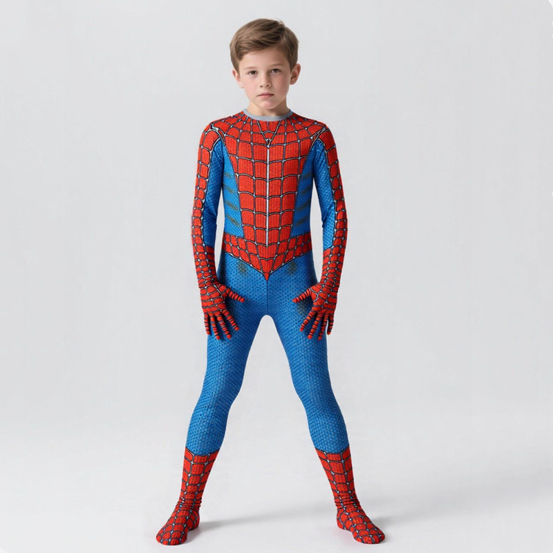 Spiderman Jumpsuit Kids - Unisex เด็กซูเปอร์ฮีโร่เครื่องแต่งกายตาข่าย Jumpsuit บทบาทเล่นปาร์ตี้ฮาโลวีนคอสเพลย์ชุดสําหรับชายหญิง