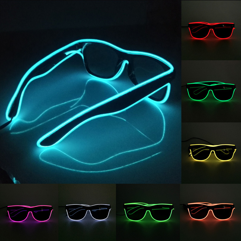 Glow In The Dark Party Glasses - 1PC กระพริบลวด EL LED แว่นตาส่องสว่างโคมไฟตกแต่งคลาสสิกของขวัญแปลกใหม่ Bright