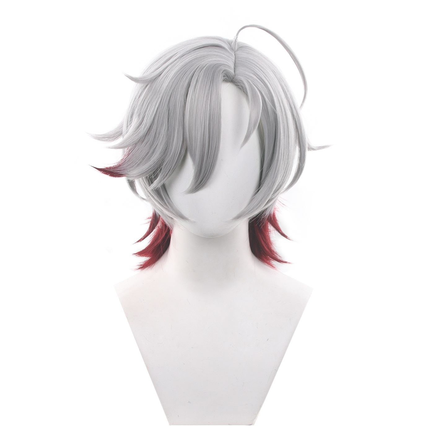 Anime Cosplay Wig Heat Resistant - ในสต็อก อิลูก้าคอสเพลย์วิกผมเกมแมน อิลูก้าผมสังเคราะห์สั้นผสมสีคอสเพลย์ทนความร้อนชุดปาร์ตี้ฮาโลวีนวิกผม