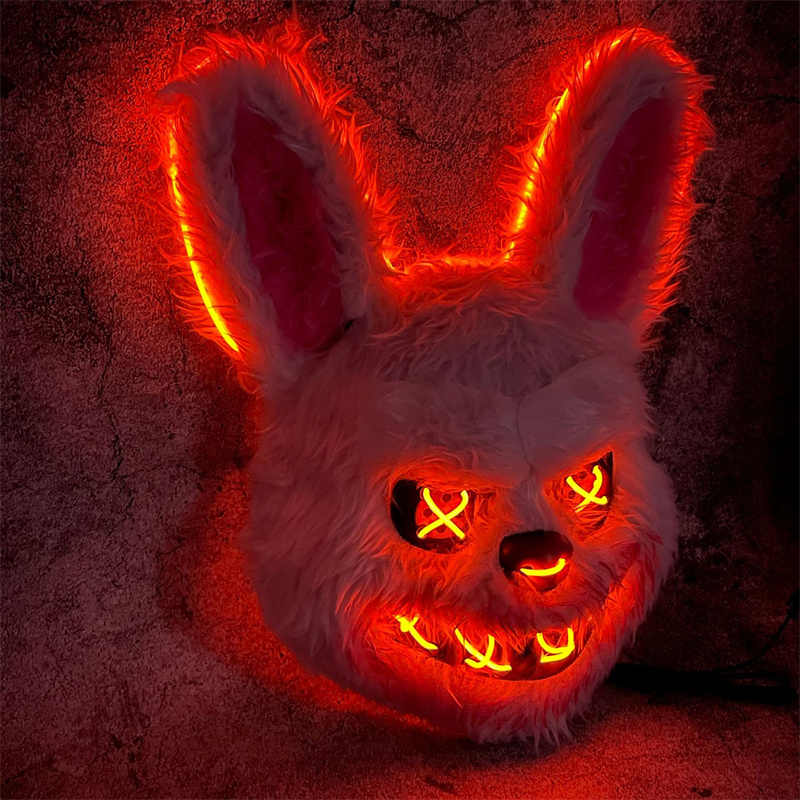 Led Purge Mask Halloween - หน้ากากกระต่ายหน้ากาก LED หมีกระต่ายหน้ากากปาร์ตี้ฮาโลวีนเรืองแสง,หน้ากากสำหรับคาร์นิวัลคอสเพลย์อุปกรณ์ประกอบฉากปาร์ตี้ไม่มีแบตเตอรี่