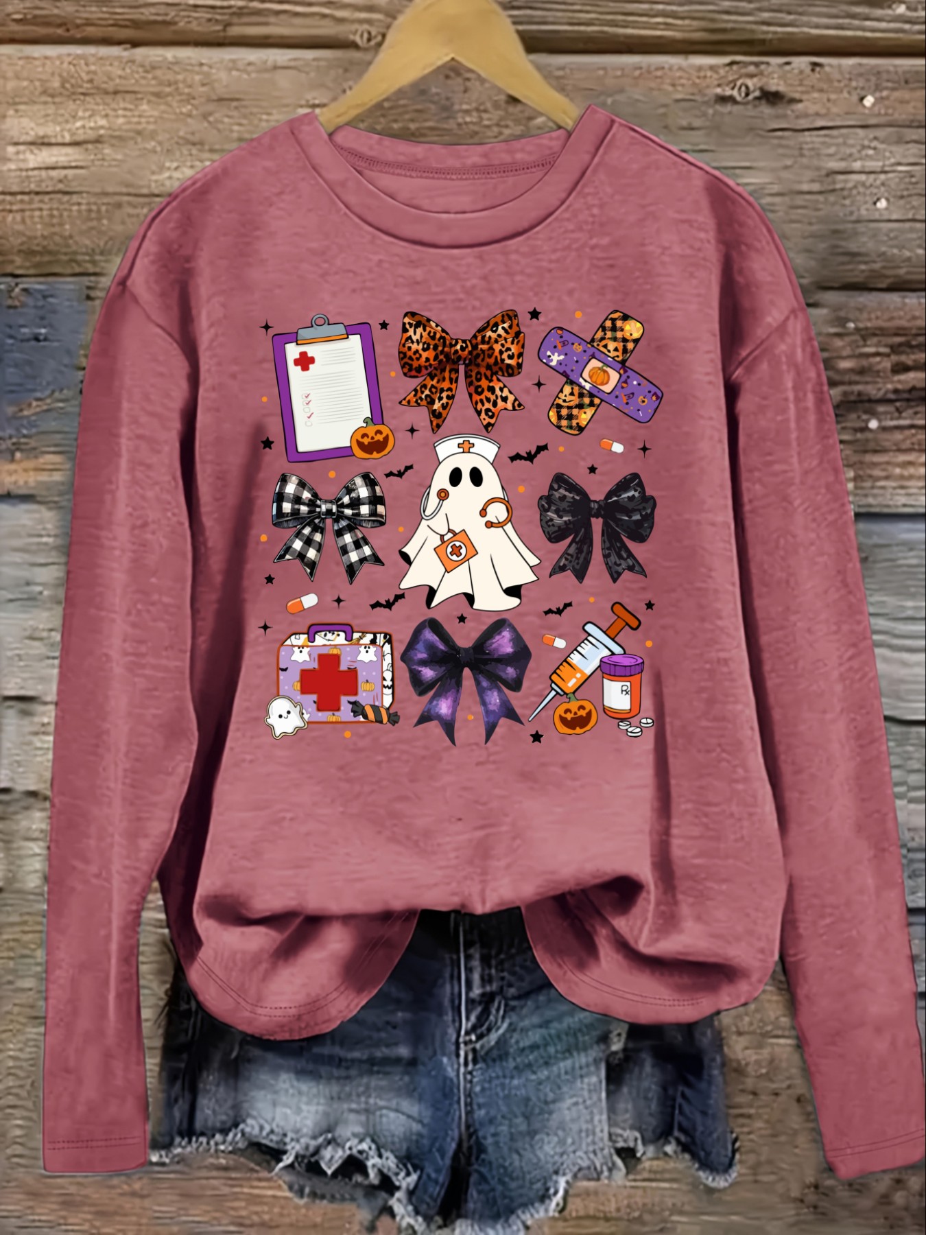 เสื้อยืดแขนยาวคอกลมลำลองสำหรับ - Costumes บทวิจารณ์และราคา