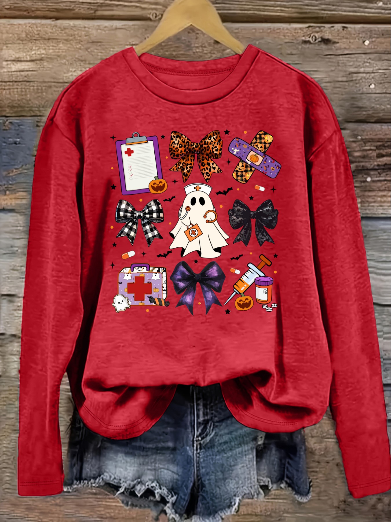 เสื้อยืดแขนยาวคอกลมลำลองสำหรับ - Costumes บทวิจารณ์และราคา