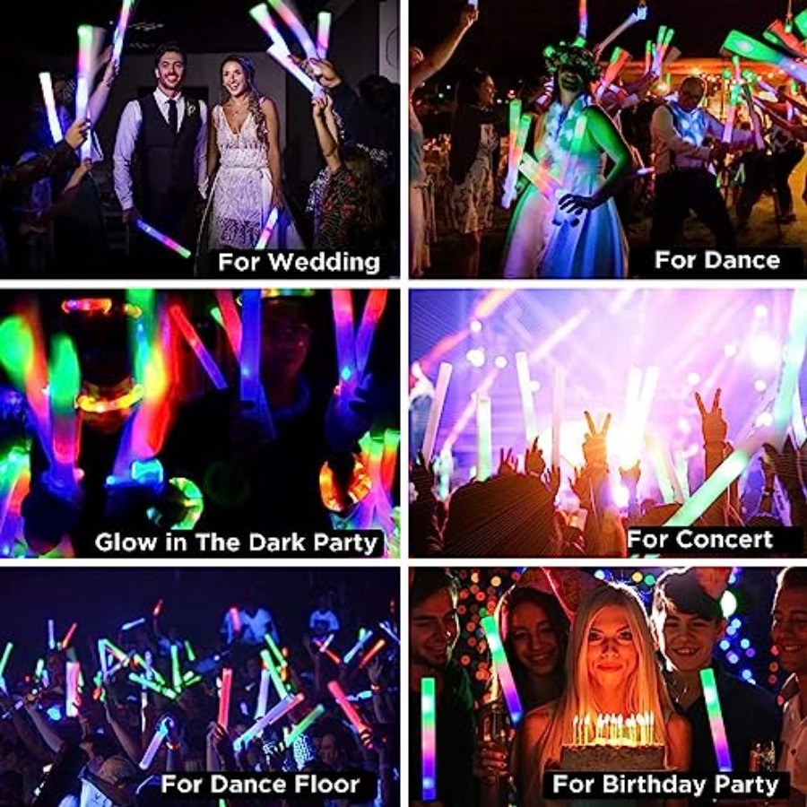 แท่งโฟมเรืองแสงสำหรับงานปาร์ตี - Flashing Led Foam Sticks Party บทวิจารณ์และราคา