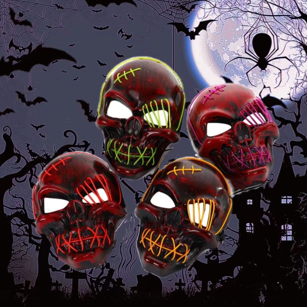 หน้ากากโกธิคฮาโลวีนลายหัวกะโหล - Led Purge Mask Halloween บทวิจารณ์และราคา