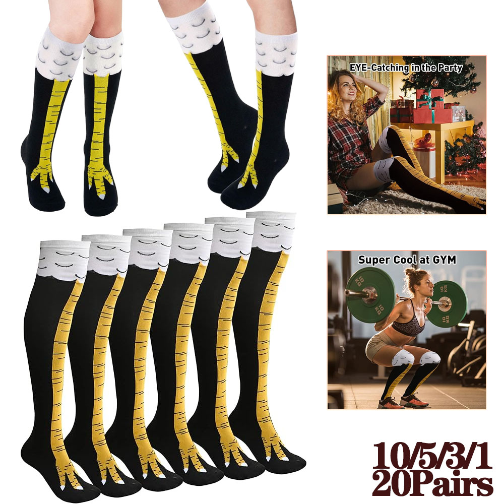 ถุงเท้าข้อสูงลายกรงเล็บไก่ 3 ม - Funny Chicken Leg Socks บทวิจารณ์และราคา