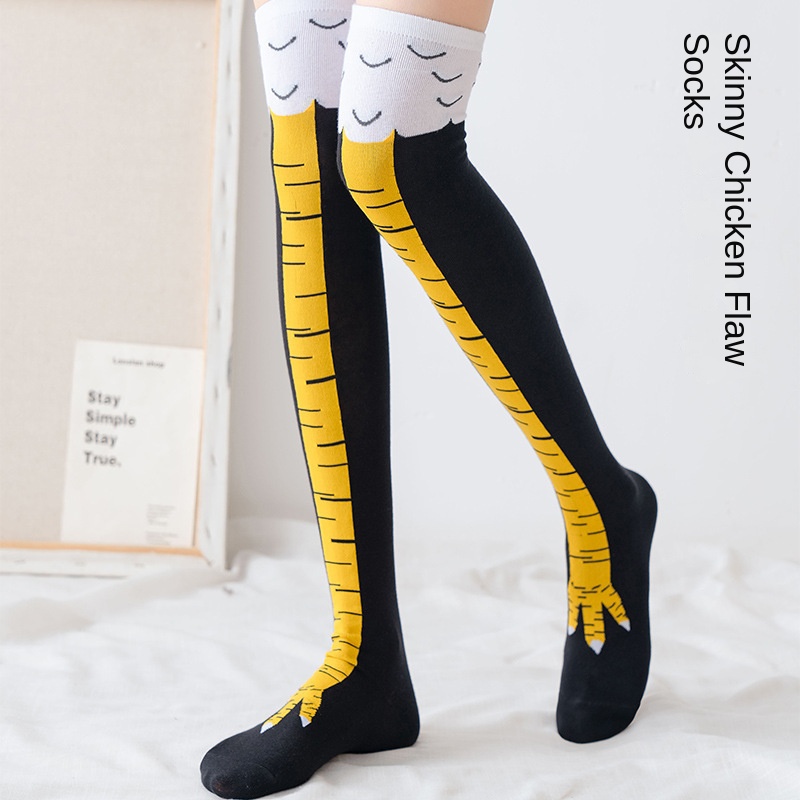 ถุงเท้าข้อสูงลายกรงเล็บไก่ 3 ม - Funny Chicken Leg Socks บทวิจารณ์และราคา