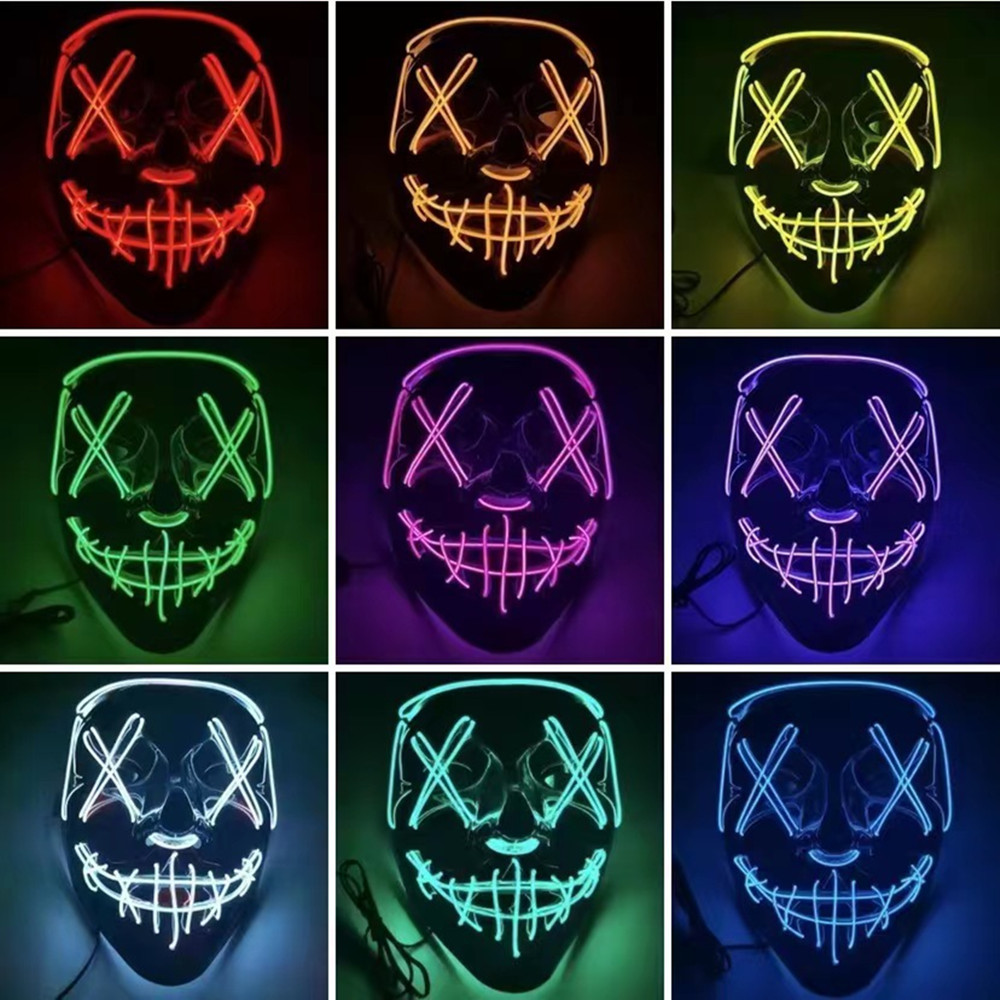 หน้ากากฮาโลวีนสำหรับผู้ชายผู้ห - Led Purge Mask Halloween บทวิจารณ์และราคา