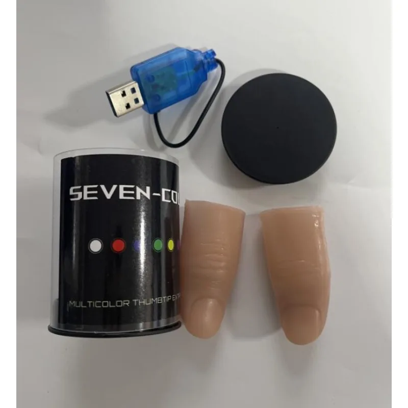 SUPER LIGHT เจ็ดสี LED Light T - Thumb Tip Magic Trick Set บทวิจารณ์และราคา