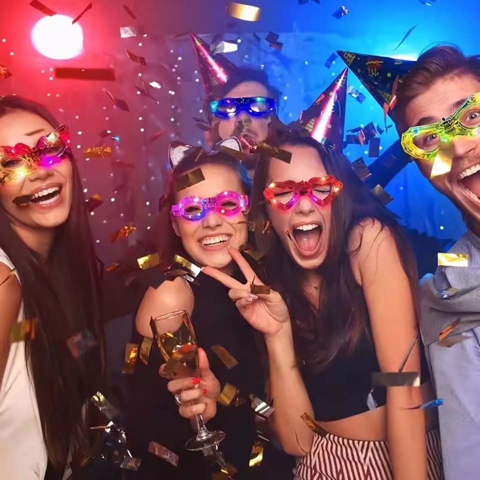 แว่นตาเรืองแสงในที่มืด แว่นตา  - Glow In The Dark Party Glasses บทวิจารณ์และราคา