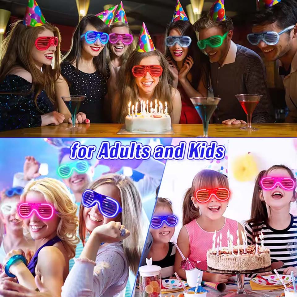 แว่นตา LED เรืองแสง 5-50 ชิ้น  - Glow In The Dark Party Glasses บทวิจารณ์และราคา