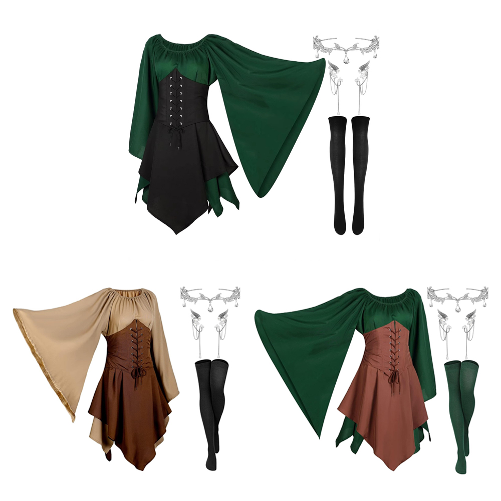 ชุดคอสเพลย์เอลฟ์ยุคกลาง ชุดแต่ - Medieval Renaissance Dress Women บทวิจารณ์และราคา