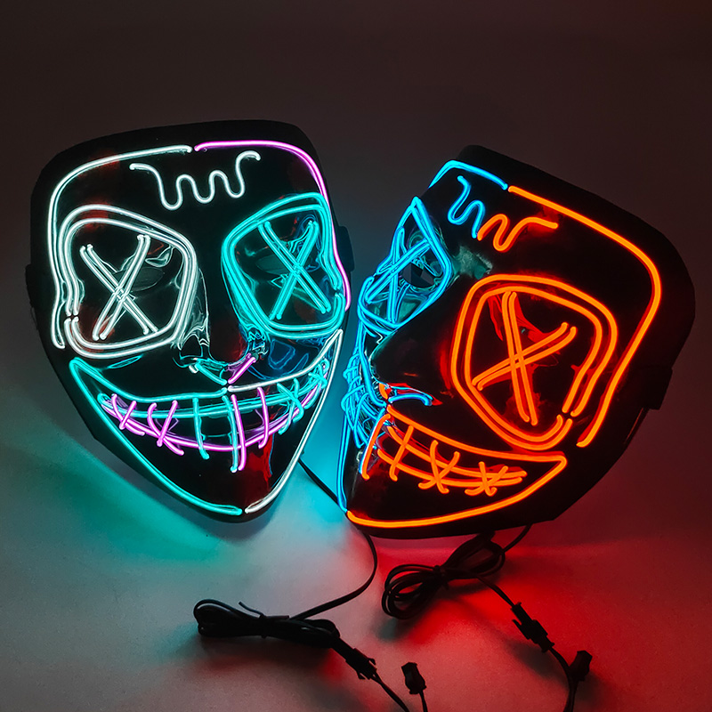 ไร้สาย LED หน้ากากเรืองแสง EL  - Led Purge Mask Halloween บทวิจารณ์และราคา