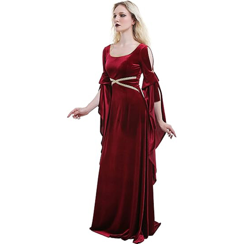 ผู้หญิงชุดยุคกลางราชินีแดงคอสเ - Medieval Renaissance Dress Women บทวิจารณ์และราคา