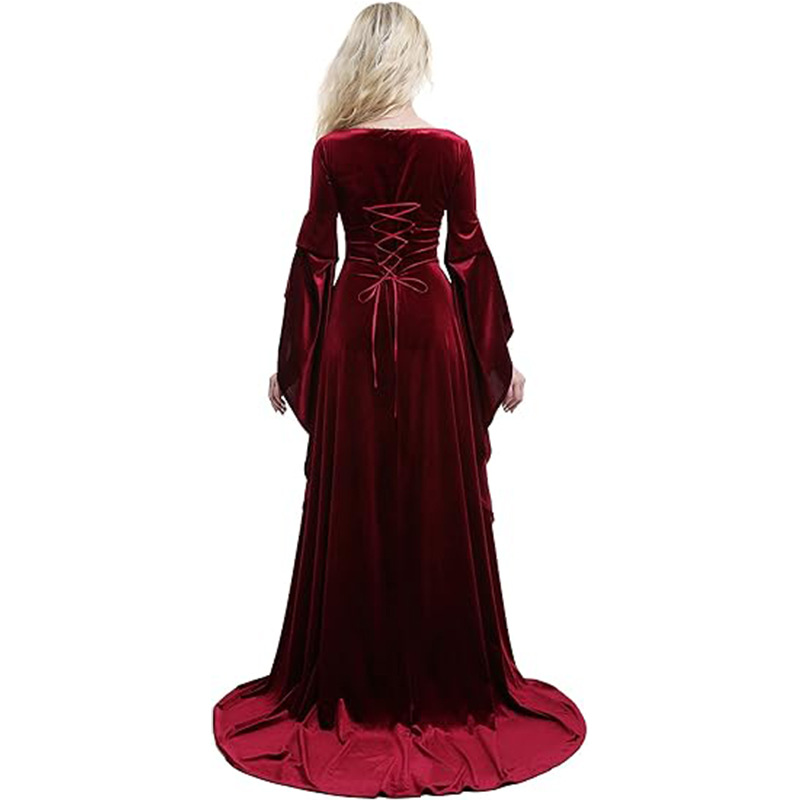 ผู้หญิงชุดยุคกลางราชินีแดงคอสเ - Medieval Renaissance Dress Women บทวิจารณ์และราคา