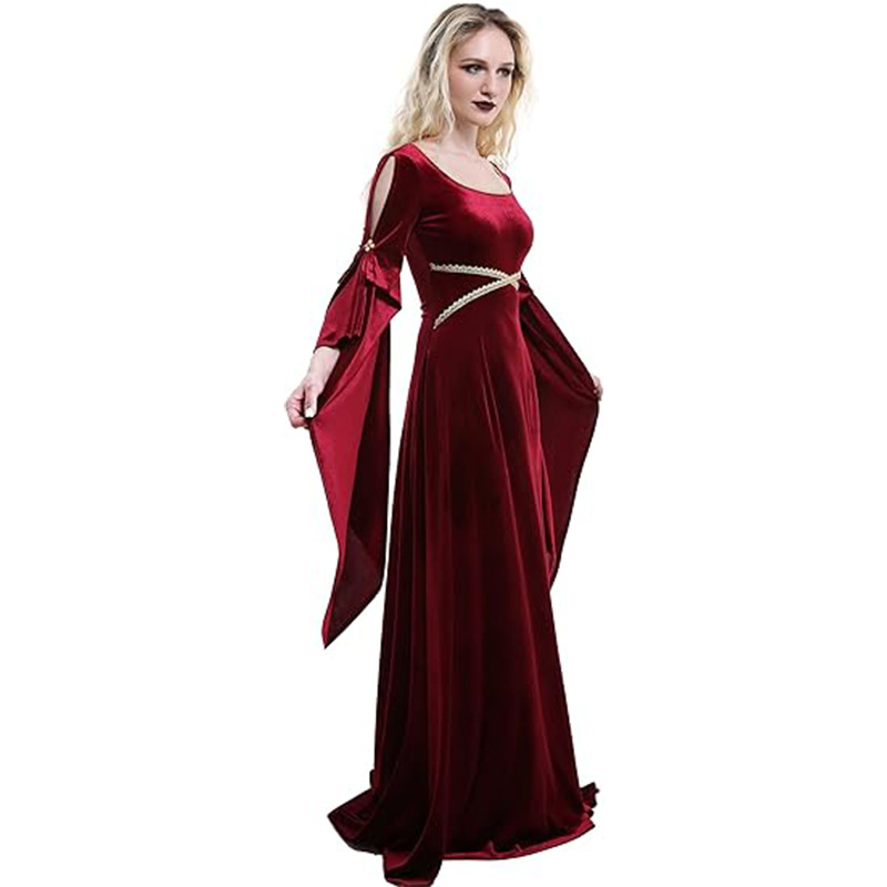 ผู้หญิงชุดยุคกลางราชินีแดงคอสเ - Medieval Renaissance Dress Women บทวิจารณ์และราคา