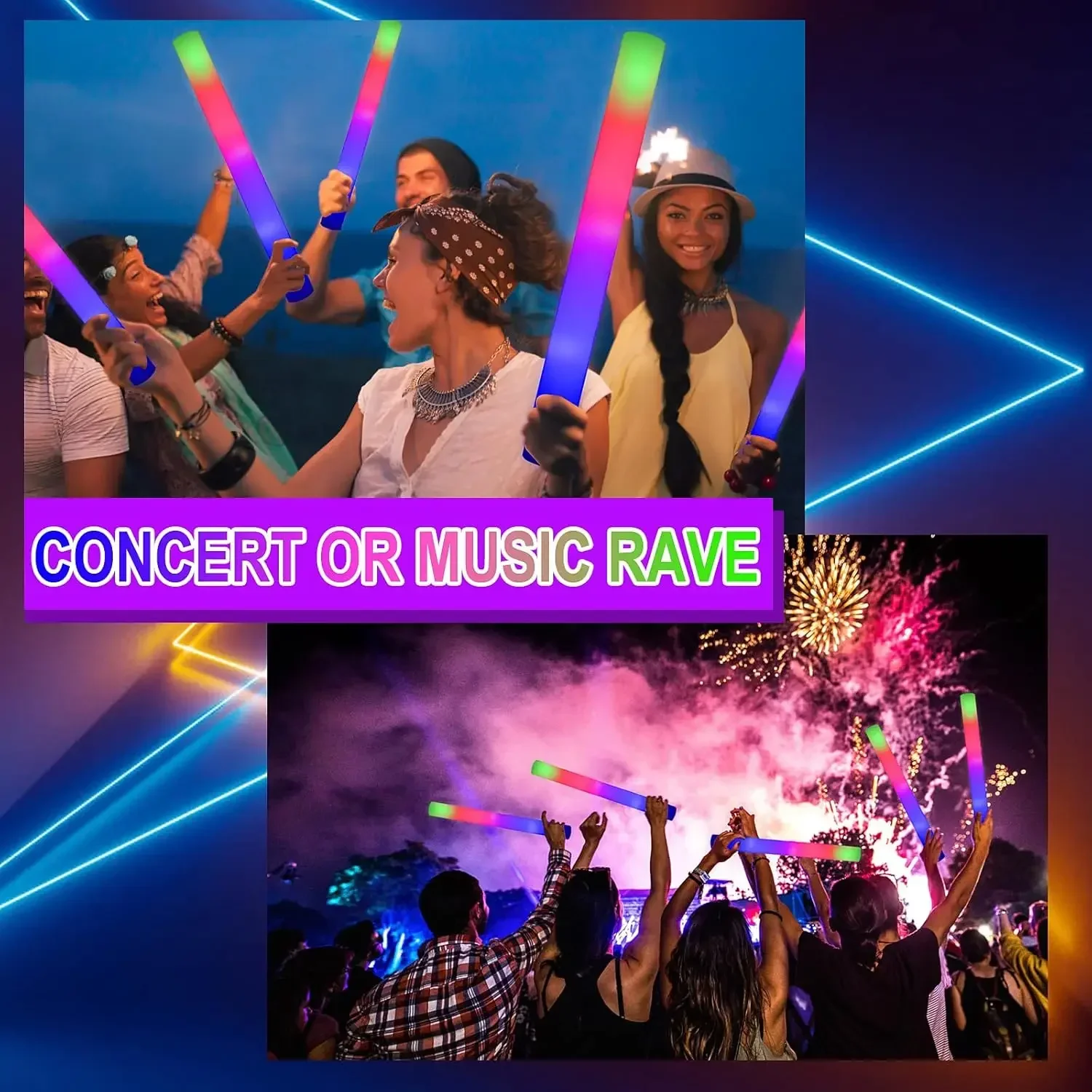 แท่งไฟ LED โฟมเรืองแสง 50 ชิ้น - Flashing Led Foam Sticks Party บทวิจารณ์และราคา