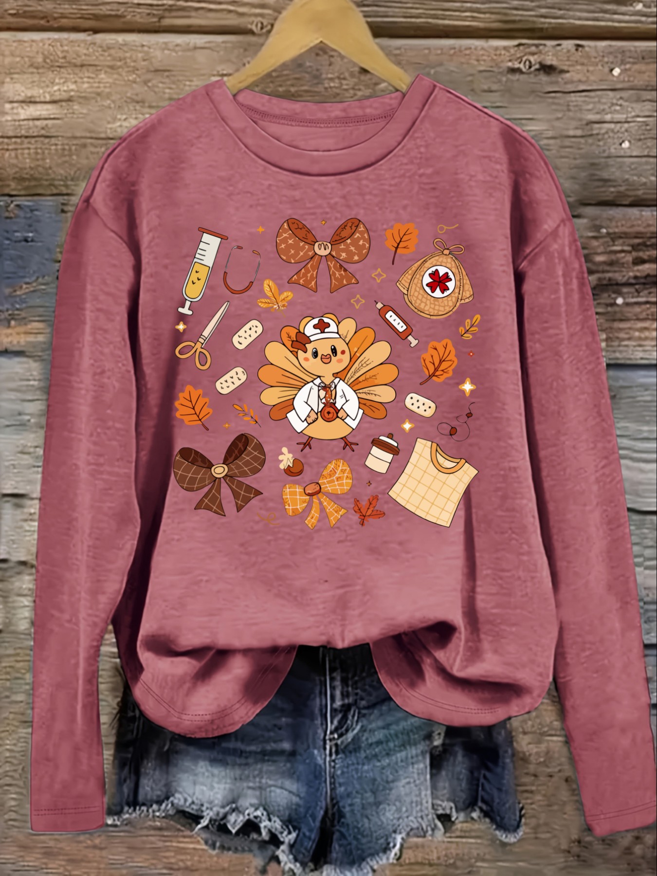 เสื้อยืดแขนยาวคอกลมลำลองสำหรับ - Costumes บทวิจารณ์และราคา