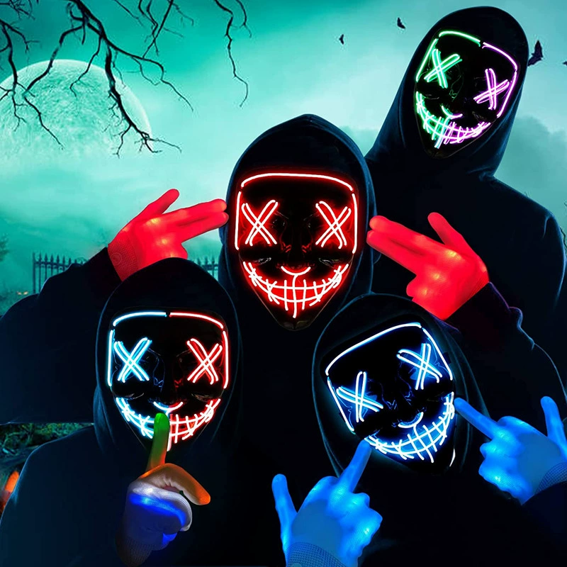 หน้ากากนีออน LED ไร้สาย เรืองแ - Led Purge Mask Halloween บทวิจารณ์และราคา