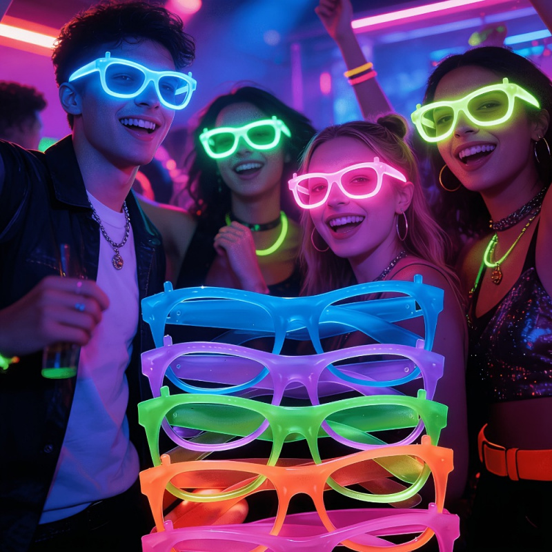 แว่นตาเรืองแสงในที่มืด 2/12 ชิ - Glow In The Dark Party Glasses บทวิจารณ์และราคา