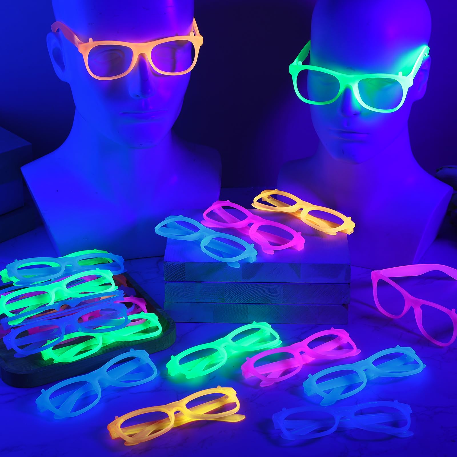 แว่นตาเรืองแสงในที่มืด 2/12 ชิ - Glow In The Dark Party Glasses บทวิจารณ์และราคา
