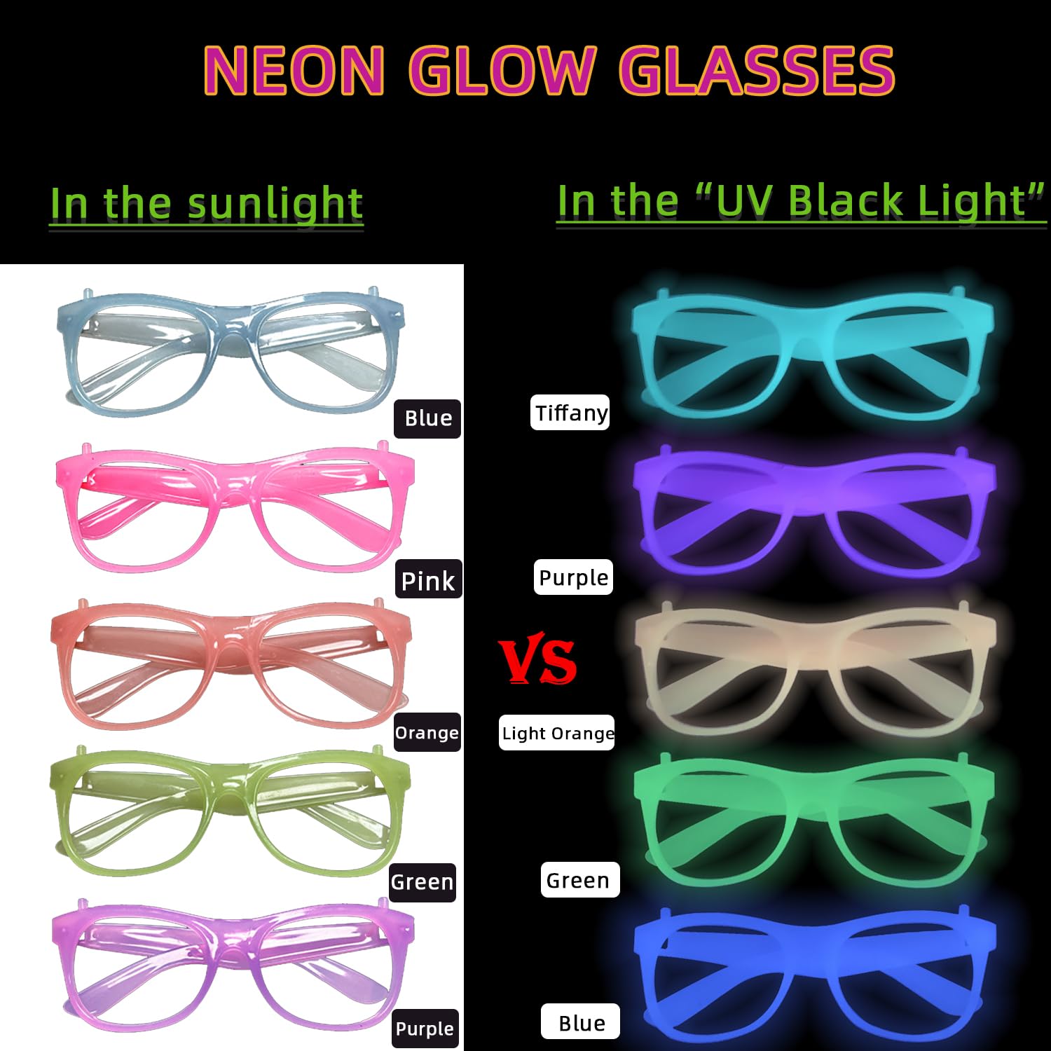 แว่นตาเรืองแสงในที่มืด 2/12 ชิ - Glow In The Dark Party Glasses บทวิจารณ์และราคา