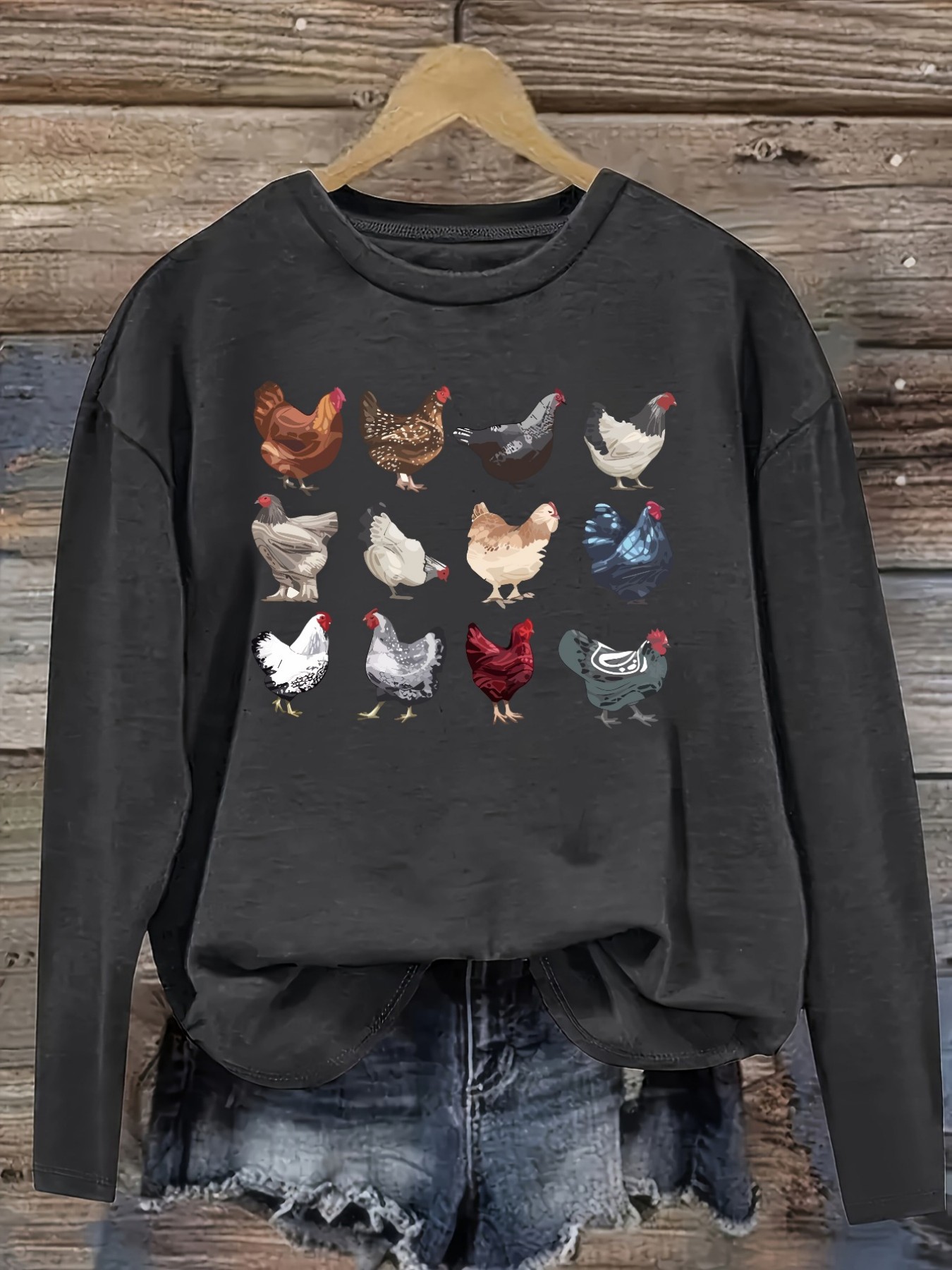 เสื้อยืดแขนยาวคอกลมลำลองสำหรับ - Costumes บทวิจารณ์และราคา