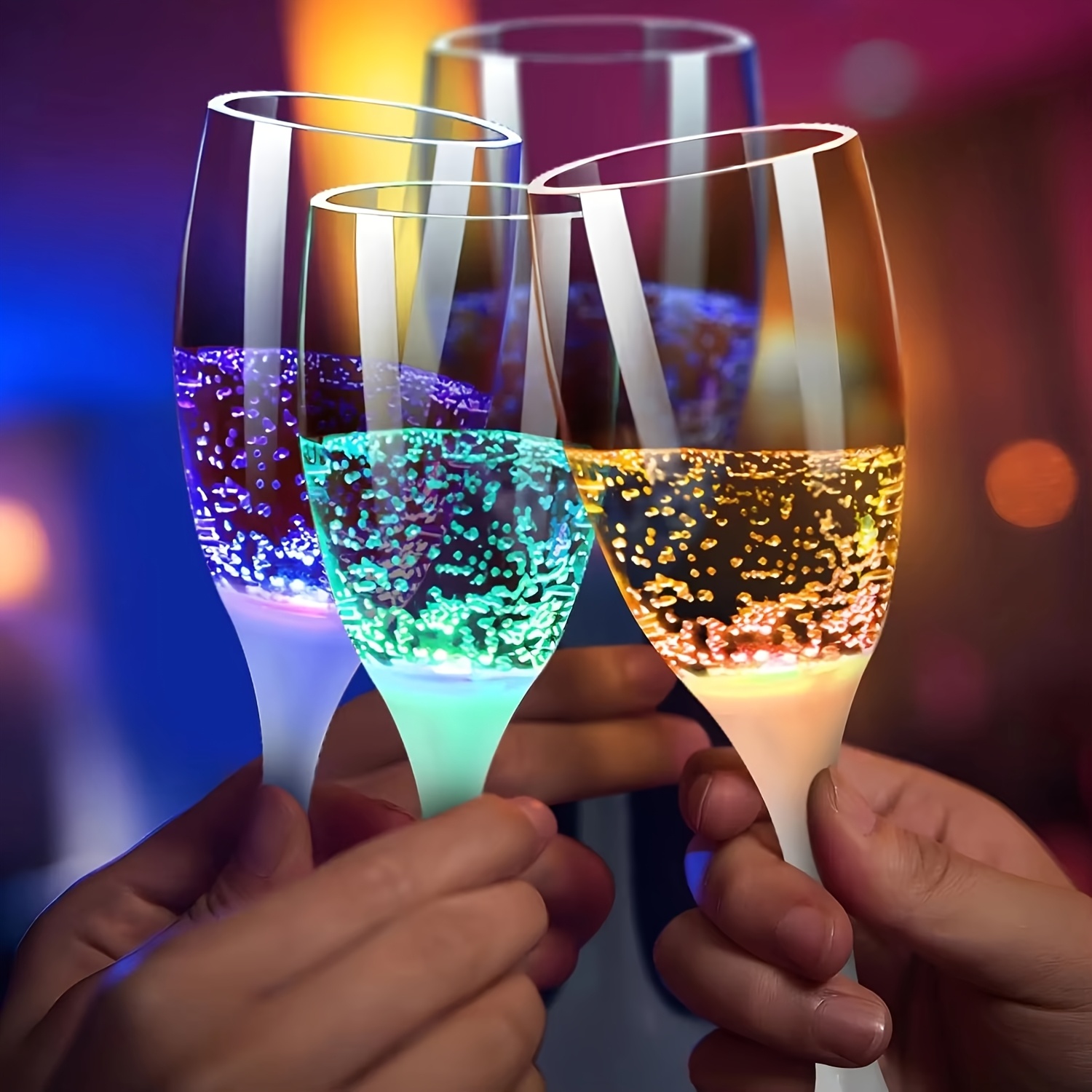 แก้วแชมเปญ LED เรืองแสง 6 ชิ้น - Glow In The Dark Party Glasses บทวิจารณ์และราคา