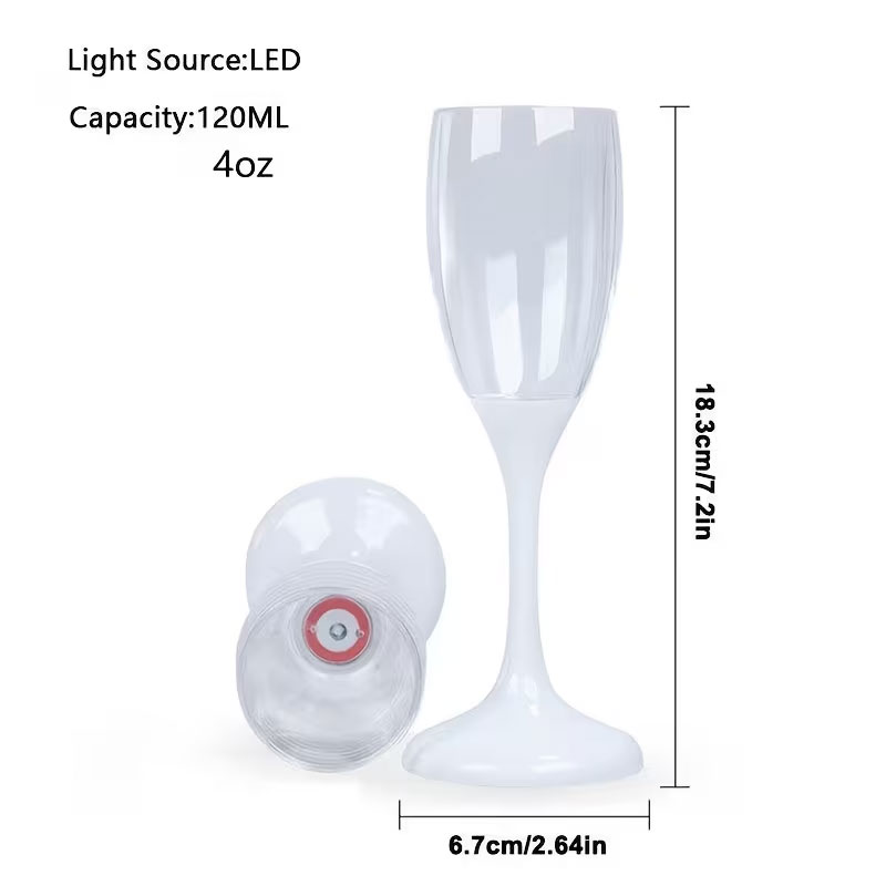 แก้วแชมเปญ LED เรืองแสง 6 ชิ้น - Glow In The Dark Party Glasses บทวิจารณ์และราคา