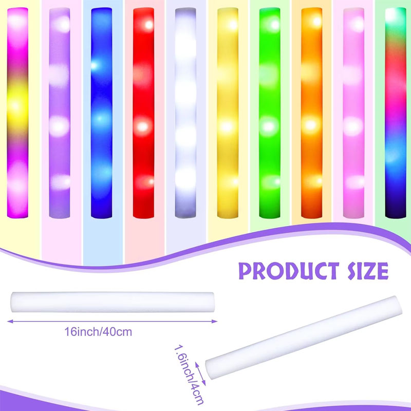 แท่งโฟมเรืองแสง 20 ชิ้น หลากสี - Flashing Led Foam Sticks Party บทวิจารณ์และราคา